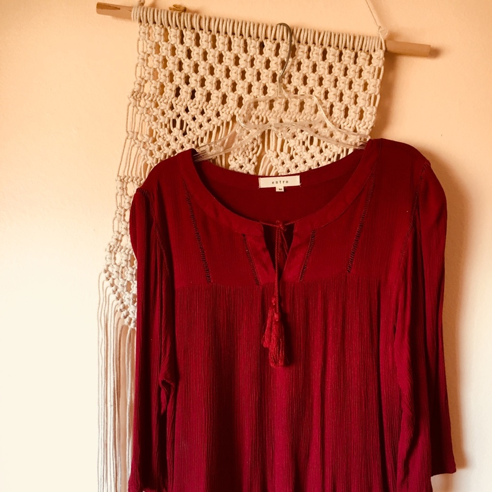 Red Boho Blouse